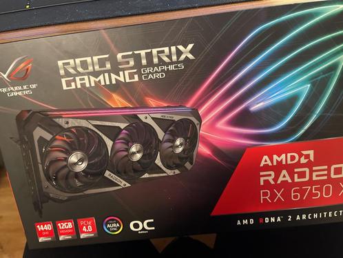 ASUS ROG Strix Radeon RX 6750 XT OC Edition 12GB GDDR6, Computers en Software, Videokaarten, Zo goed als nieuw, PCI-Express 4.0