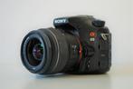 SONY A65 + 18-55mm SAM - 24MP - A-mount - MICROFOON POORT, Spiegelreflex, Ophalen of Verzenden, Zo goed als nieuw, Sony