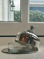 Verzilverde botervloot met eend, Antiek en Kunst, Ophalen of Verzenden, Zilver