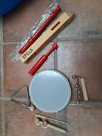 Muziekinstrumenten set: Tamboerijn, blokfluit, triangel, Muziek en Instrumenten, Ophalen, Gebruikt, Overige merken