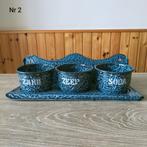 EMAILLE DONKER GRIJSGEWOLKT ZAND ZEEP EN SODA MET REKJE., Antiek en Kunst, Ophalen of Verzenden