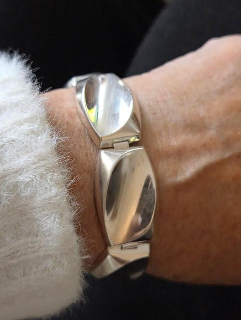 Prachtige BREDE zilveren (925) DESIGN armband, Sieraden, Tassen en Uiterlijk, Armbanden, Zo goed als nieuw, Zilver, Zilver, Ophalen