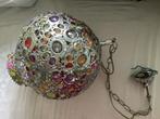 Oosterse lamp met gekleurde steentjes, Huis en Inrichting, Lampen | Hanglampen, Ophalen of Verzenden, Gebruikt, Metaal, Minder dan 50 cm