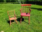 2 vintage houten kinder en poppenstoeltjes, Antiek en Kunst, Ophalen