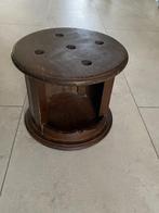 ouderwetse ronde houten STOOF donker eiken, retro / vintage, Antiek en Kunst, Ophalen of Verzenden