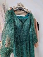 Midi feest jurk met pailletten in donker groen maat L, Kleding | Dames, Gelegenheidskleding, Maat 38/40 (M), Galajurk, Verzenden