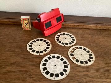 Rode view-master viewmaster 4 schijfjes 3D vintage antiek beschikbaar voor biedingen