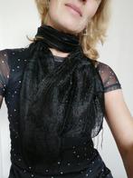 Nieuwe handgemaakte 100% zijden sjaal zwart 168x30 cm, Kleding | Dames, Mutsen, Sjaals en Handschoenen, Ophalen of Verzenden, Nieuw
