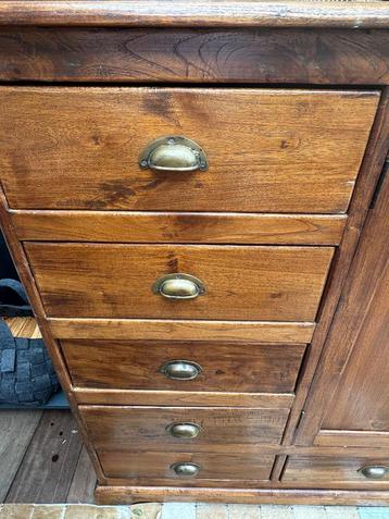 Teak Houten Kast met Lades en Deuren h 120, d 60, b 160 beschikbaar voor biedingen