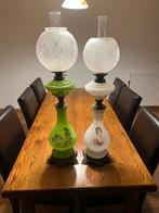 Twee antieke olielampen, Antiek en Kunst, Ophalen of Verzenden