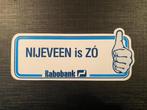 Sticker Nijeveen is Zo Rabobank, Verzamelen, Stickers, Ophalen, Zo goed als nieuw, Overige typen