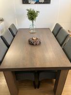 Prachtige donkere eiken eettafel, Huis en Inrichting, Tafels | Eettafels, Ophalen, Eikenhout, 50 tot 100 cm, Zo goed als nieuw