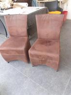 Eetkamerstoelen 6 stuks, Ophalen, Gebruikt, Bruin, Leer