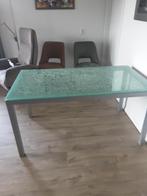 Tafel, Huis en Inrichting, Tafels | Eettafels, Ophalen, Gebruikt, 50 tot 100 cm, Glas