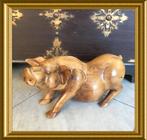 Prachtig Aziatisch houtsnijwerk: houten beeld varken, Ophalen