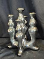 Vaas van lifestyle chroom zilverkleurig 5 armig  25 cm hoog, Huis en Inrichting, Woonaccessoires | Vazen, Ophalen of Verzenden