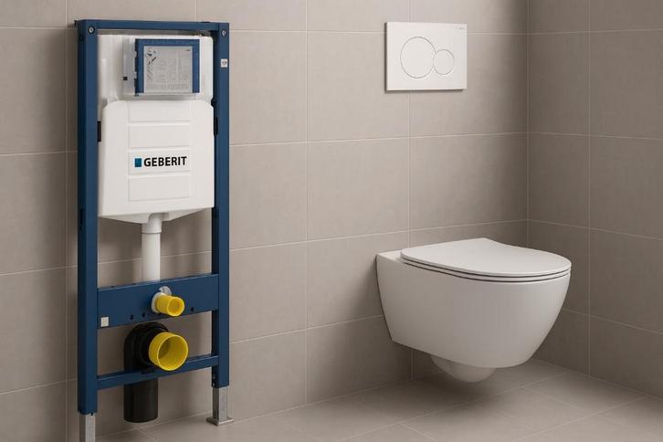 ACTIE !! Geberit up320 + Wc + drukplaat sigma01, Doe-het-zelf en Verbouw, Sanitair, Nieuw, Toilet, Ophalen