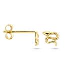 Gouden oorknopjes met Slangetjes - 14 karaat goud, Nieuw, Ophalen of Verzenden, Knopjes of Stekers, Goud