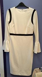 Calvin Klein jurk creme met zwart chic sierlijk XS S 44434, ., Wit, Ophalen of Verzenden, Zo goed als nieuw