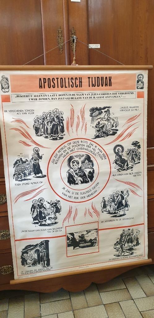 Schoolplaat Apostolisch Tijdvak, Antiek en Kunst, Antiek | Schoolplaten, Overige thema's, Ophalen of Verzenden