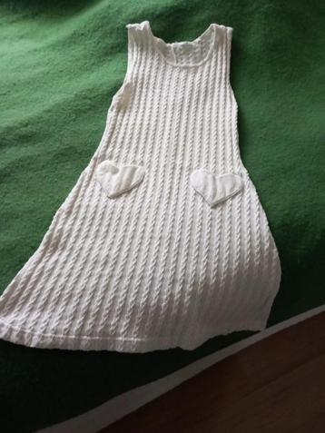 leuk vintage jaren 60 mod jurkje, lieve hartjes, wit, mt 36  beschikbaar voor biedingen