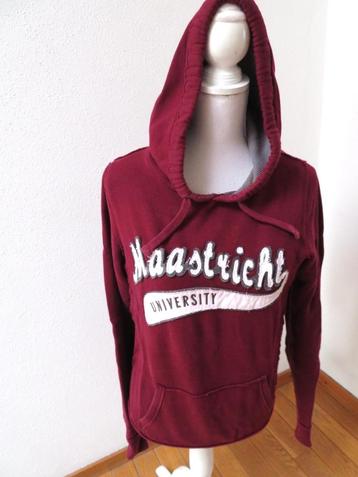 F39 MAASTRICHT UNIVERSITY trui hoodie donker rood S 36	 beschikbaar voor biedingen