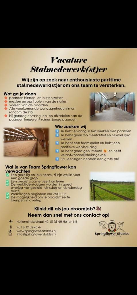 Kom jij ons team versterken?, Dieren en Toebehoren, Overige Dieren, Geslacht onbekend, Voor 1 juli 2024