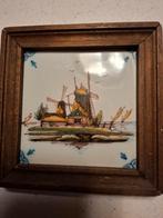 Makkumer Aardewerk Tegel in Houten Lijst, Antiek en Kunst, Ophalen of Verzenden