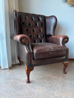Chesterfield stoel - Gebruikt, Ophalen, Gebruikt, Leer, 75 tot 100 cm