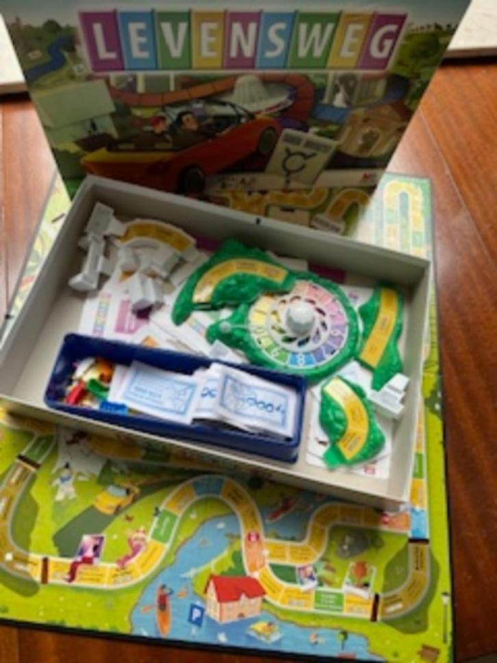 Levensweg - Bordspel, Hobby en Vrije tijd, Gezelschapsspellen | Bordspellen, Zo goed als nieuw, Een of twee spelers, Drie of vier spelers