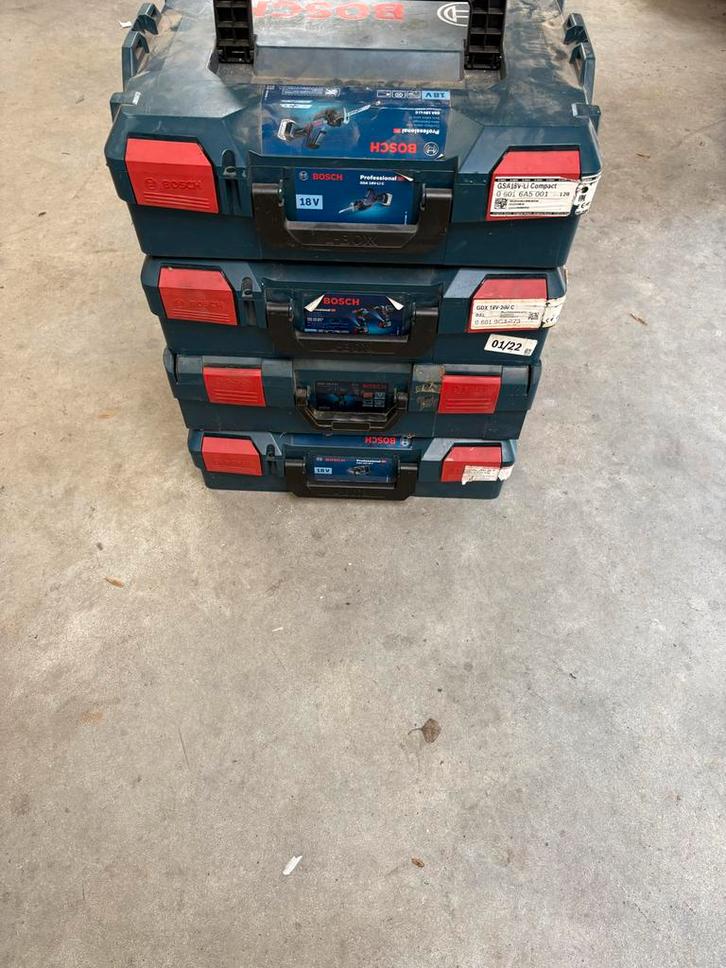 Bosch L-Boxx Koffers - Stapelbaar en Handig!, Doe-het-zelf en Verbouw, Gereedschapskisten, Gebruikt, Gevuld, Ophalen