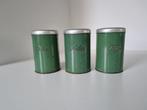 koffie suiker thee blikken brocante groen emaille, Antiek en Kunst, Antiek | Emaille, Ophalen of Verzenden