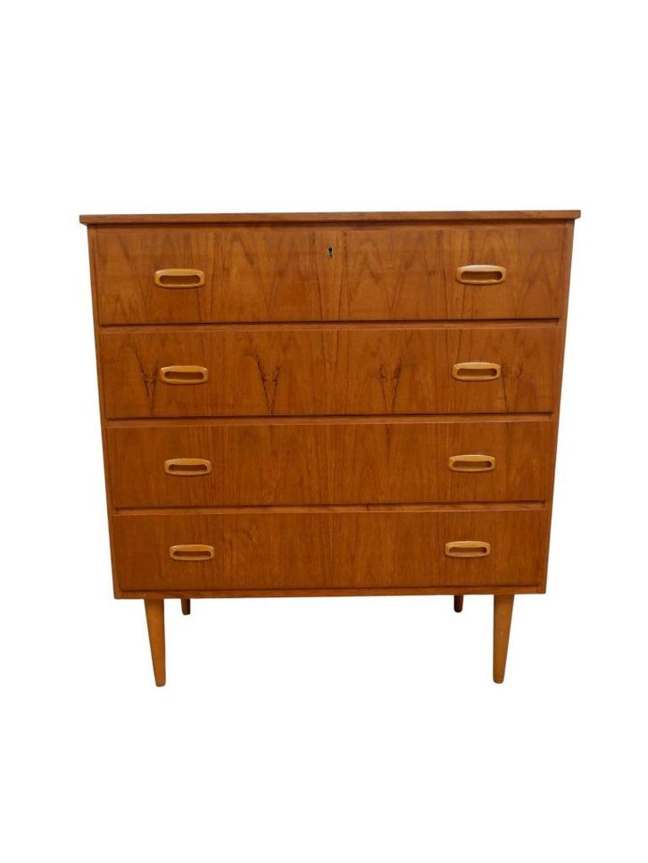 Deense vintage ladekast, jaren 60, Huis en Inrichting, Kasten | Ladekasten, Gebruikt, Minder dan 100 cm, 50 tot 100 cm, 25 tot 50 cm