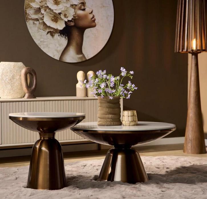 Salontafel set NIEUW, Huis en Inrichting, Tafels | Bijzettafels, Zo goed als nieuw, Rechthoekig, Minder dan 55 cm, Ophalen of Verzenden