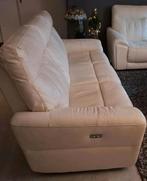 Luxe leren bankstel 3 zits en 2 zits bank met relaxfuncties, Ophalen, Zo goed als nieuw, Leer