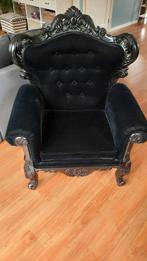 Barok zwarte fauteuil, 75 tot 100 cm, Gebruikt, Ophalen of Verzenden, Barok