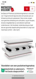 De Sleezzz premium pocketbering matras, Eenpersoons, Nieuw, Ophalen of Verzenden, 80 cm