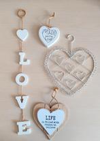 Decoratie wit / touw hartjes foto's, Ophalen of Verzenden