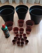Bloempotten + plantenvoeding / beschikbaar, Tuin en Terras, Bloempotten, Ophalen, Overige materialen, Tuin, Rond