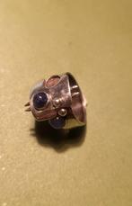 Ring met 2 kleine steentjes, Ophalen of Verzenden, Zilver, Zilver, Dame