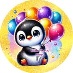 L596 icing frosting pinguin 19cm eetbare taart print top, Hobby en Vrije tijd, Taarten en Cupcakes maken, Ophalen of Verzenden