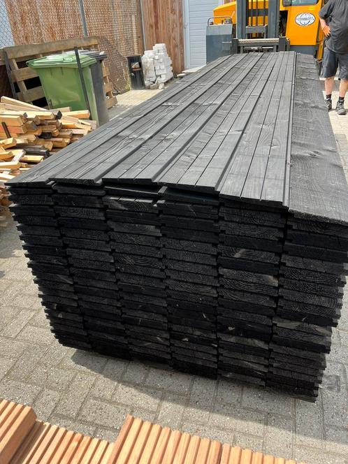 Zweeds rabatdelen  potdekselplanken  zwart, Doe-het-zelf en Verbouw, Hout en Planken, Nieuw, Plank, 300 cm of meer, Minder dan 25 mm