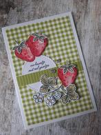 Kaart Stampin' Up! Aardbeien, een kaartje met veel groetjes, Nieuw, Ophalen of Verzenden