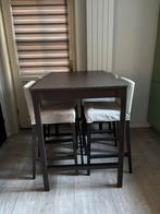 Eikenhouten bartafel incl stoelen, Ophalen, Gebruikt, 100 tot 150 cm, Eikenhout