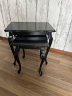Set van 2 Zwarte Bijzettafeltjes, Ophalen, Gebruikt, Minder dan 50 cm, Tafelblad
