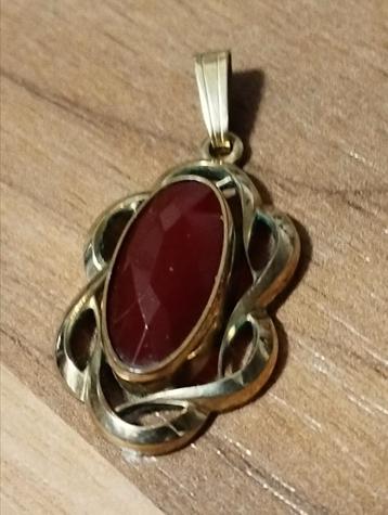 Vintage jaren 60 Amerik K&L pendant facet geslepen carneool beschikbaar voor biedingen