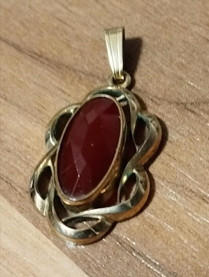 Vintage jaren 60 Amerik K&L pendant facet geslepen carneool, Sieraden, Tassen en Uiterlijk, Antieke sieraden, Armband, Overige materialen