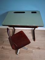 Schooltafeltje, bureautje, vintage groen., Ophalen, Gebruikt, Tafel(s) en Stoel(en)