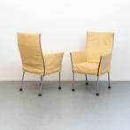 2x Montis Chaplin eetkamerstoelen Vanille leder, Huis en Inrichting, Stoelen, Niet ingevuld, Niet ingevuld, Leer, Ophalen of Verzenden