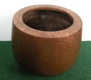 Bloempot, goud-koperkleurig. Zware pot.  beschikbaar voor biedingen